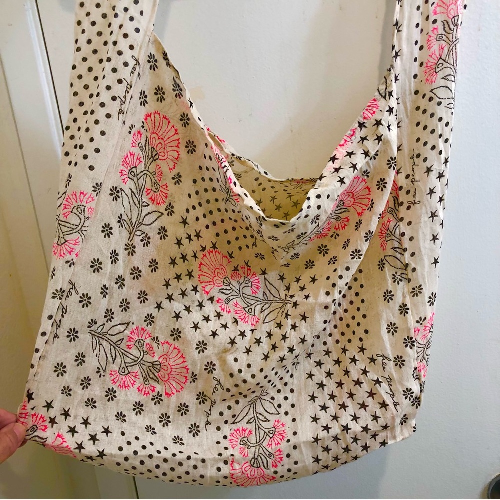 Free People Squared Bottom Multipurpose Utility Bag Floral/Star/Dots Lightweight